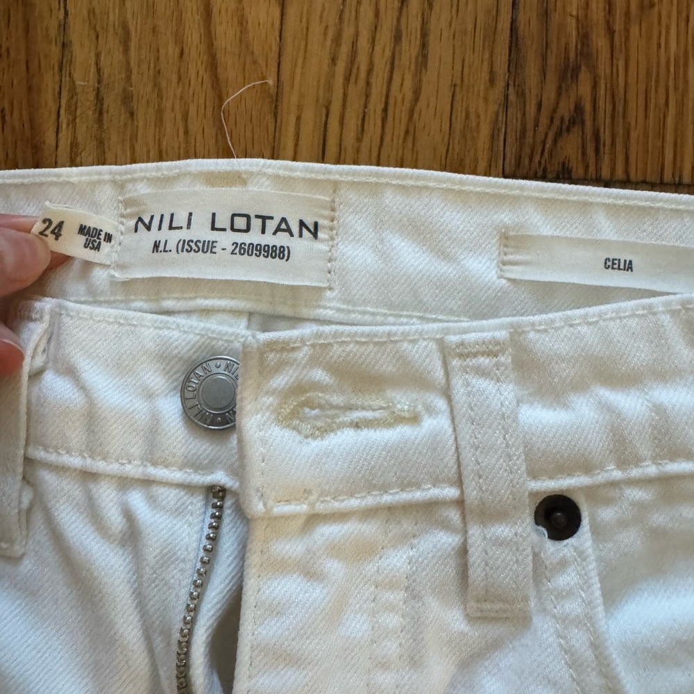 Nili Lotan Cream Denim Pants - Picture 5 of 5